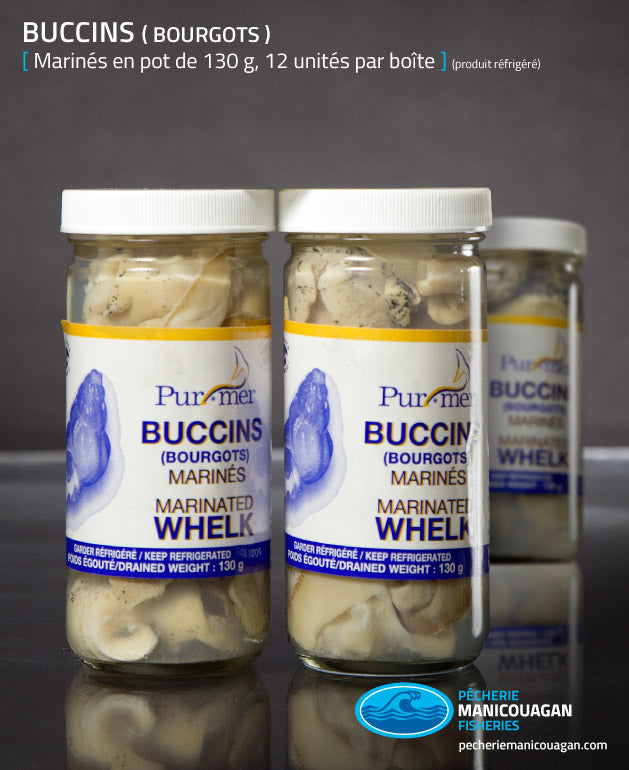 Buccins(Bourgots) marinés 130Gr Pur-mer ( paquet de 2 )