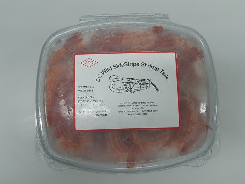 Crevettes Sauvages Sidestripe de Colombie Britannique Surgelées. Paquet de 1 livre
